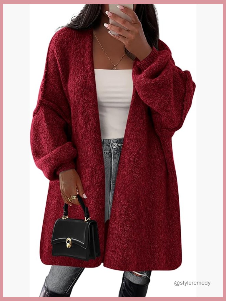 Long Cardigan Sweaters For Women Oversized Knit Sweater Jacket Coat Open Front